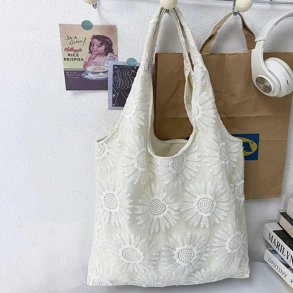 Storage Pouch Sunflower Embroidery Women's Shoulder Bag Soft Lace Casual Tote Bags INS Sweet Solid Color Handbag Girls
Storage Pouch Sunflower Embroidery Women's Shoulder Bag Soft Lace Casual Tote Bags INS Sweet Solid Color Handbag Girls