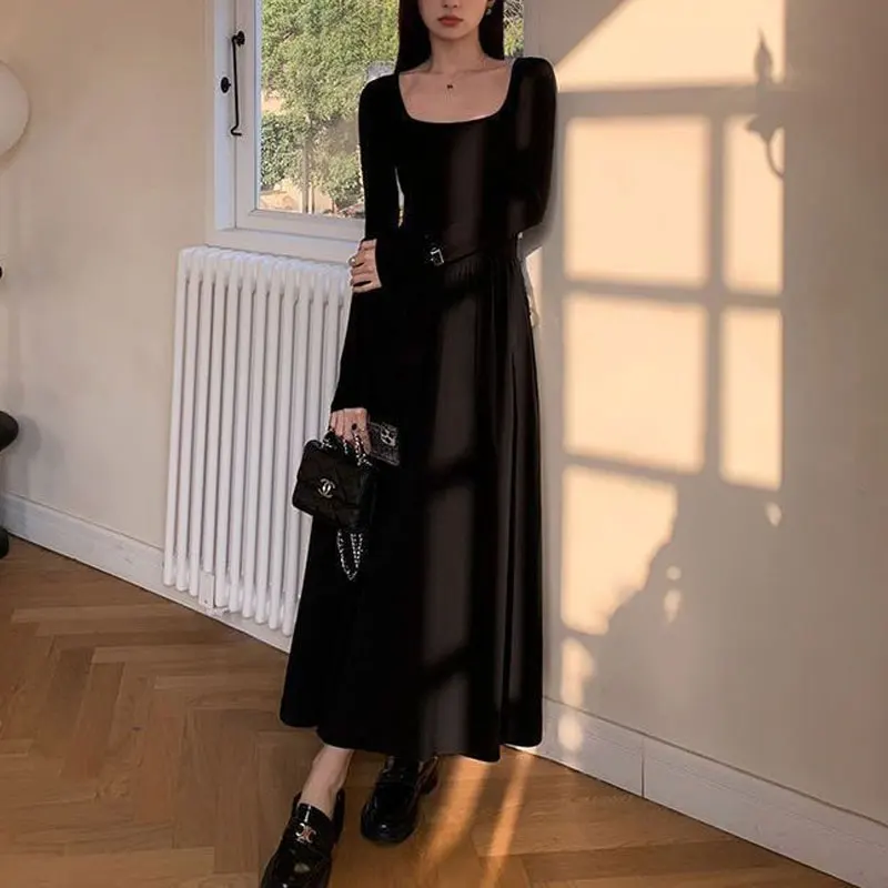Elegant Square Collar Midi Dress Women's Clothing French Style A-Line Waist Spring Autumn Solid Color Basic Long Sleeve Dresses
Elegant Square Collar Midi Dress Women's Clothing French Style A-Line Waist Spring Autumn Solid Color Basic Long Sleeve Dresses