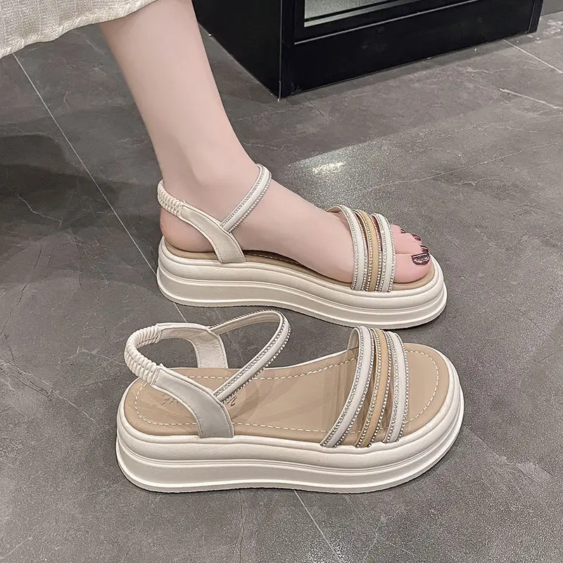Roman Style Rhinestones Sandals for Women Platform Open Toe Woman Shoes Wholesale Sales Chic and Elegant Comfortable Vip Sandal
Roman Style Rhinestones Sandals for Women Platform Open Toe Woman Shoes Wholesale Sales Chic and Elegant Comfortable Vip Sandal