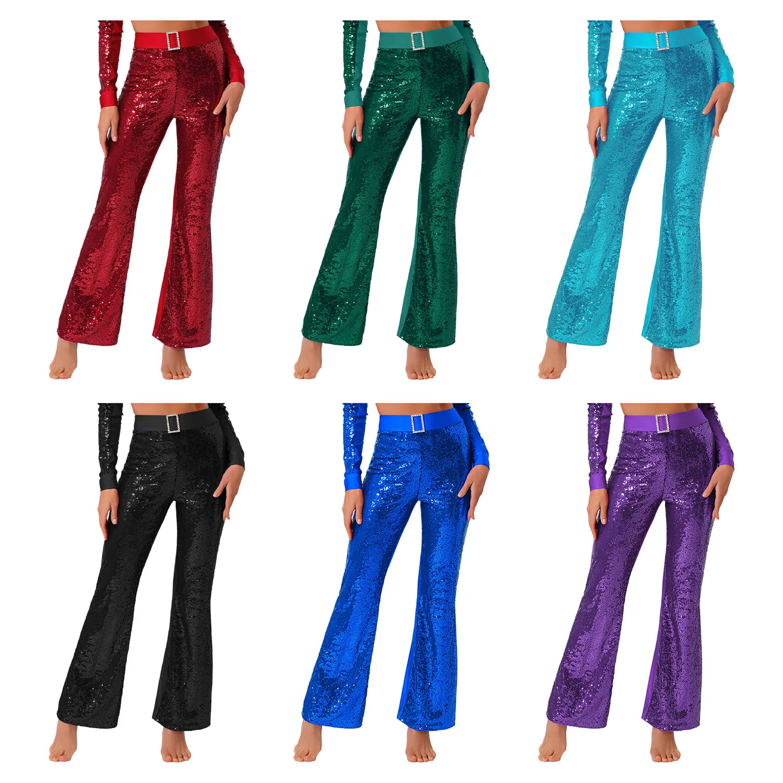 Women's Jazz Dance Flared Pants Elastic High Waist Sequin Rhinestone Bell Bottom Pants for Latin Dance Modern Dance Performance
Women's Jazz Dance Flared Pants Elastic High Waist Sequin Rhinestone Bell Bottom Pants for Latin Dance Modern Dance Performance