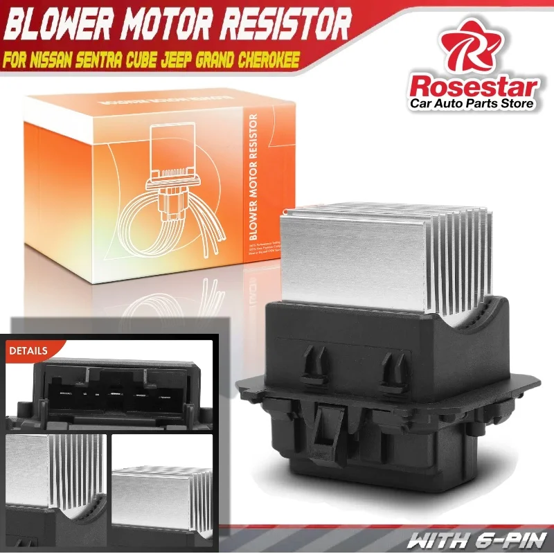 HVAC Blower Motor Resistor for Nissan Sentra Cube Jeep Grand Cherokee Mini Fiat RU783, RU801, 68059894AA, 27761JE22A, 68314272AA
HVAC Blower Motor Resistor for Nissan Sentra Cube Jeep Grand Cherokee Mini Fiat RU783, RU801, 68059894AA, 27761JE22A, 68314272AA