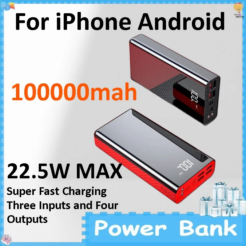 100000mAh Large Capacity Power Bank 22.5W Fast Charging Outdoor Travel External Battery for Smartphone
100000mAh Large Capacity Power Bank 22.5W Fast Charging Outdoor Travel External Battery for Smartphone