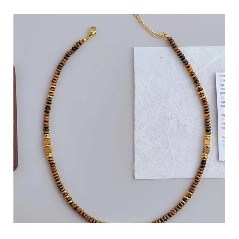 Vintage Niche Tiger's Eye Stone Maillard Beaded Necklace Jewelry Women's Versatile Sweater Chain Women's High-end Alloy
Vintage Niche Tiger's Eye Stone Maillard Beaded Necklace Jewelry Women's Versatile Sweater Chain Women's High-end Alloy