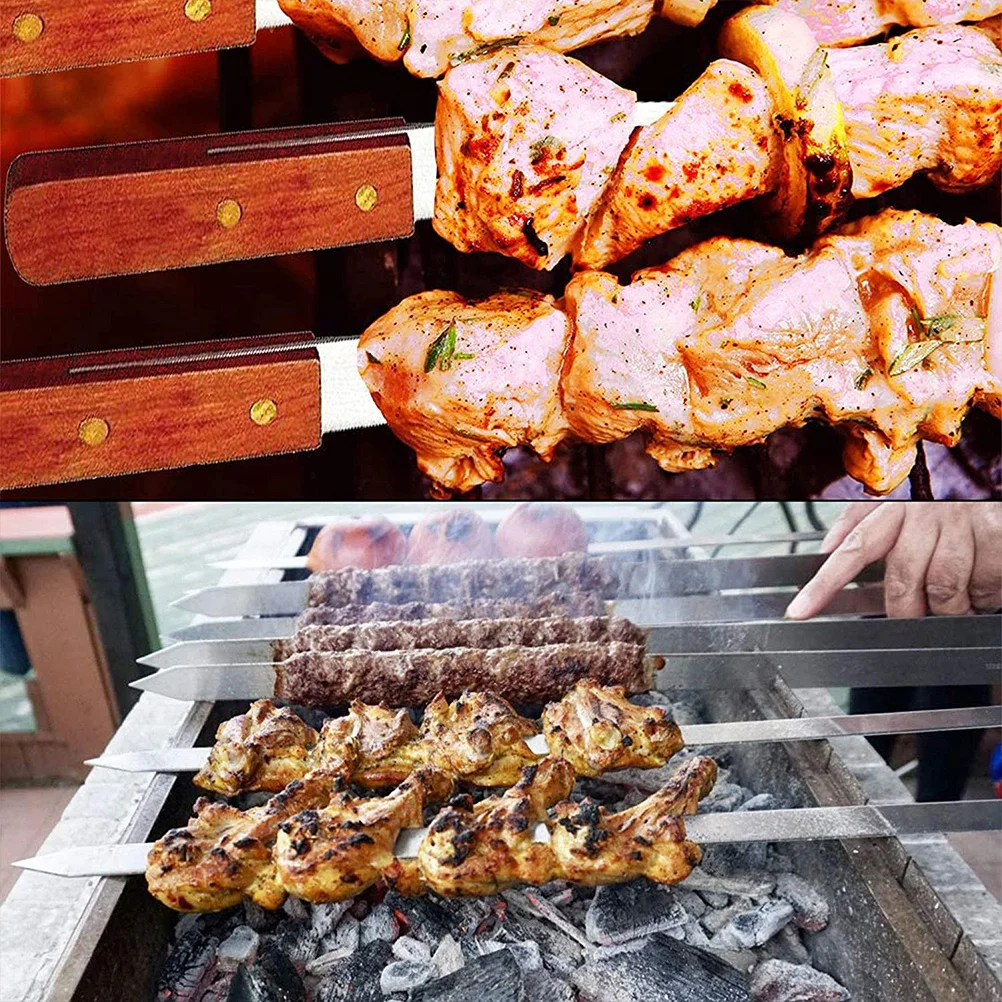 4Pcs Stainless Steel Skewers for Kabobs Durable Flat Camping Bbq Sticks Grill Accessories Rust-Proof Reusable Bbq Supply
4Pcs Stainless Steel Skewers for Kabobs Durable Flat Camping Bbq Sticks Grill Accessories Rust-Proof Reusable Bbq Supply