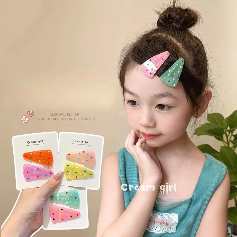 2Pcs Korean Fashion Kids Girl Hair Clip Triangle Jelly Cute Polka Dot Hairpin Side Bangs Clip headwear Girls Hair Accessories
2Pcs Korean Fashion Kids Girl Hair Clip Triangle Jelly Cute Polka Dot Hairpin Side Bangs Clip headwear Girls Hair Accessories