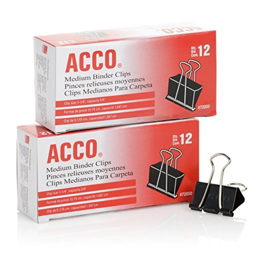 ACCO Binder Clips,,Black, 12 per Box, 706
ACCO Binder Clips,,Black, 12 per Box, 706