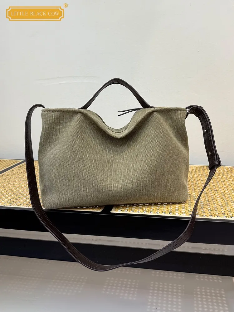 Office Women New Versatile Single Shoulder Bag Zipper Spliced Genuine Leather Canvas Tote Handbag Fashion Ladies Crossbody Bags
Office Women New Versatile Single Shoulder Bag Zipper Spliced Genuine Leather Canvas Tote Handbag Fashion Ladies Crossbody Bags