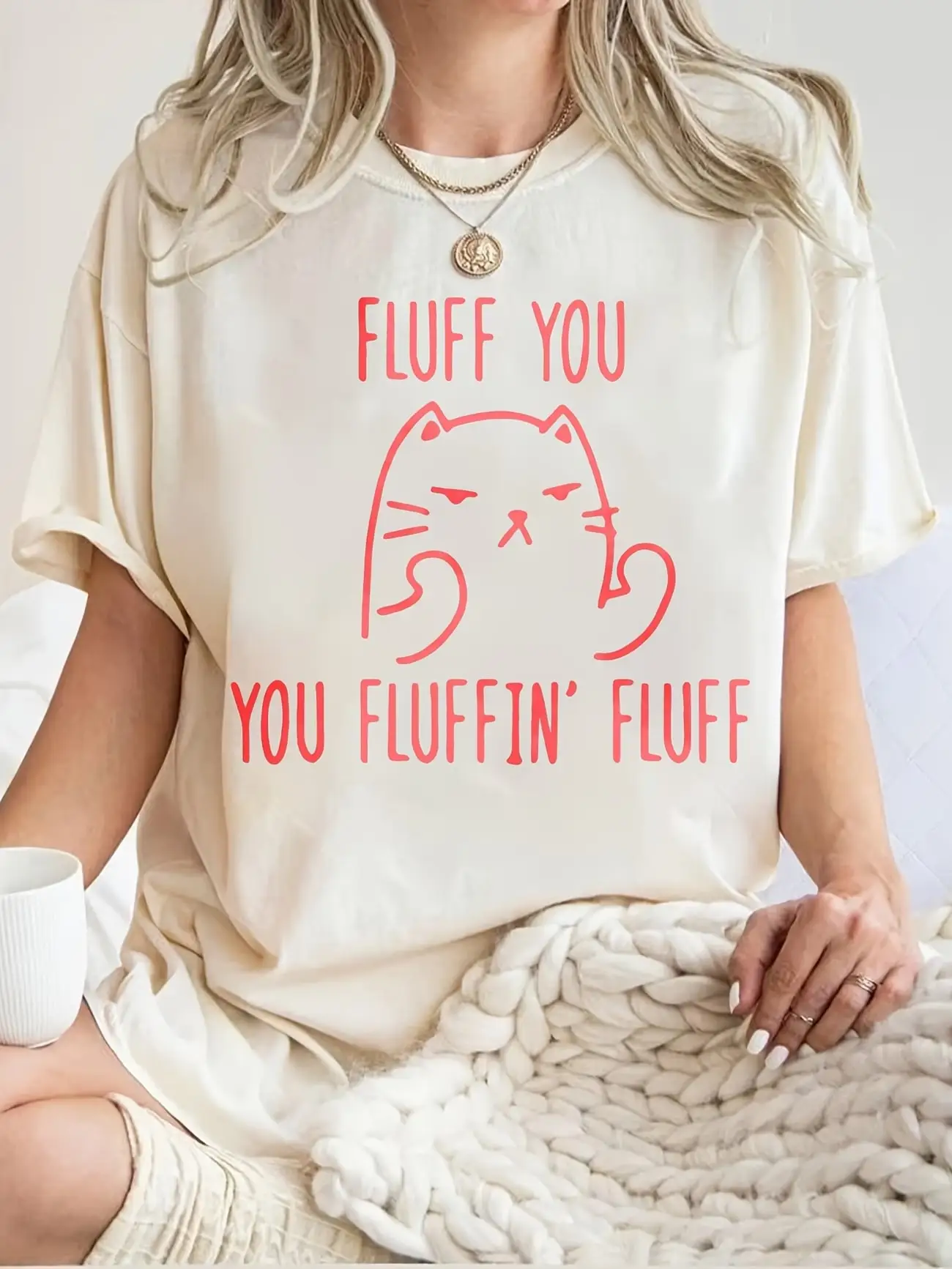 Plus Size Women's Short Sleeve T-Shirt Fluff You Cat You Fluffin Fluff breathable fabric summer outfits women's clothing
Plus Size Women's Short Sleeve T-Shirt Fluff You Cat You Fluffin Fluff breathable fabric summer outfits women's clothing