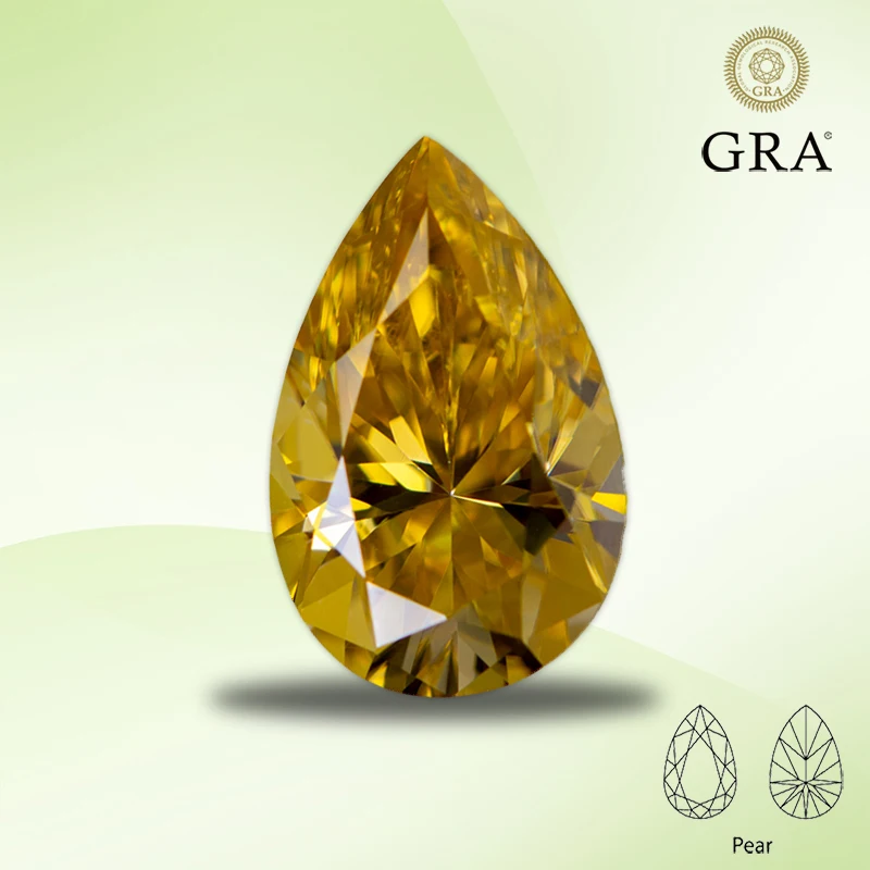 Moissanite Lab Grown Diamond Lemon Yellow Color Pear Cut Gemstone for DIY Advanced Jewelry Making Materials with GRA Certificate
Moissanite Lab Grown Diamond Lemon Yellow Color Pear Cut Gemstone for DIY Advanced Jewelry Making Materials with GRA Certificate