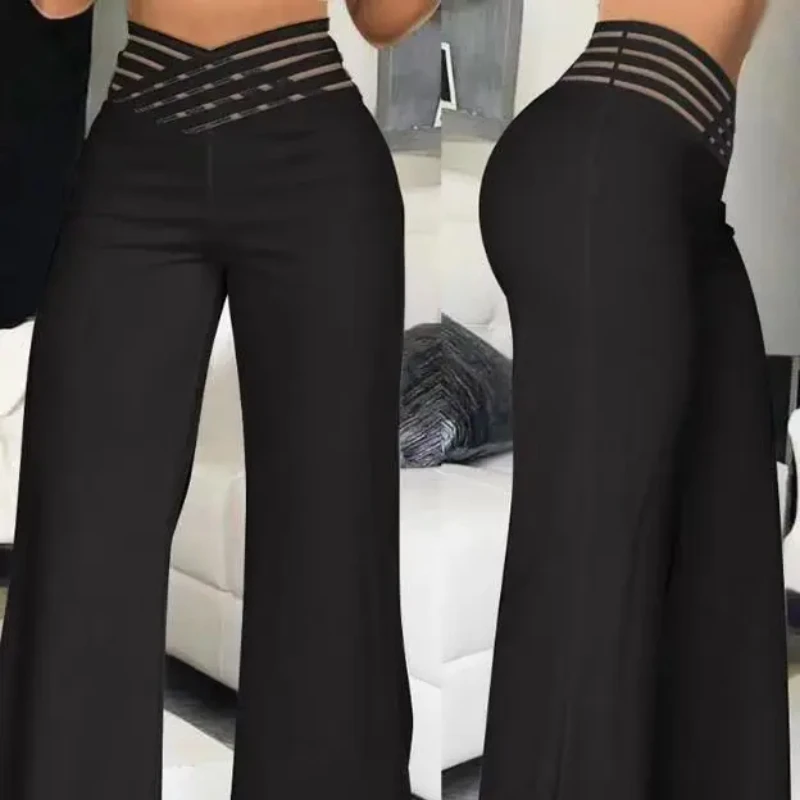 Women hollow cross belt straight leg pants high waist lift hip casual wide leg pants large size casual street flared pants
Women hollow cross belt straight leg pants high waist lift hip casual wide leg pants large size casual street flared pants
