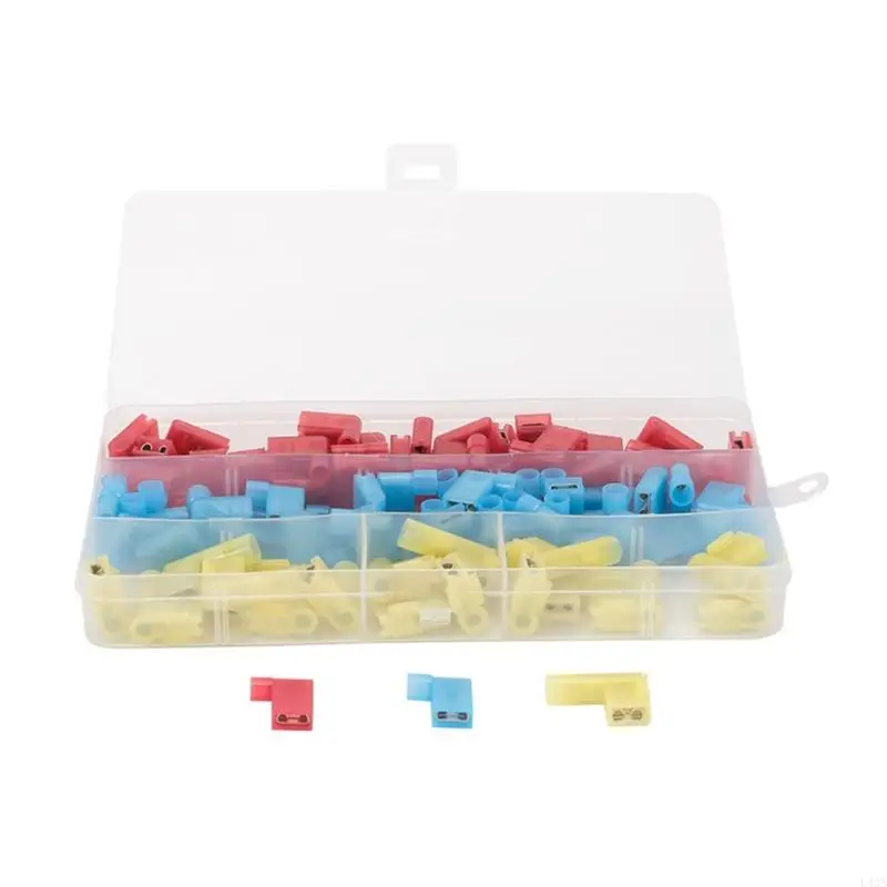 80Pcs Professional Electrical Crimping Set Flag Connectors 90 Degree Designs L43B
80Pcs Professional Electrical Crimping Set Flag Connectors 90 Degree Designs L43B