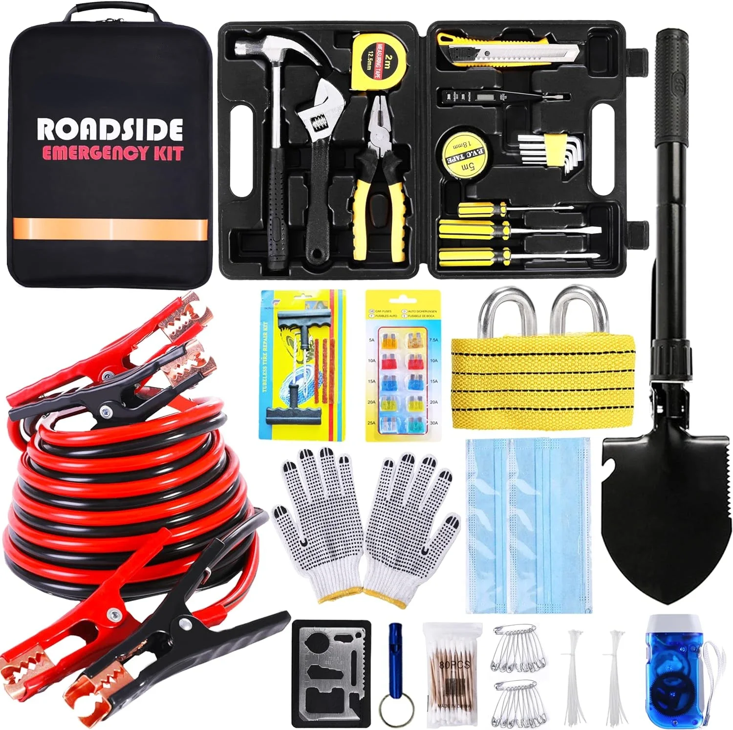 Foldable Reflective Warning Triangle, Multi-Function Screwdriver, Tire Pressure Gauge, Emergency Blanket - Ultimate Car Safety
Foldable Reflective Warning Triangle, Multi-Function Screwdriver, Tire Pressure Gauge, Emergency Blanket - Ultimate Car Safety