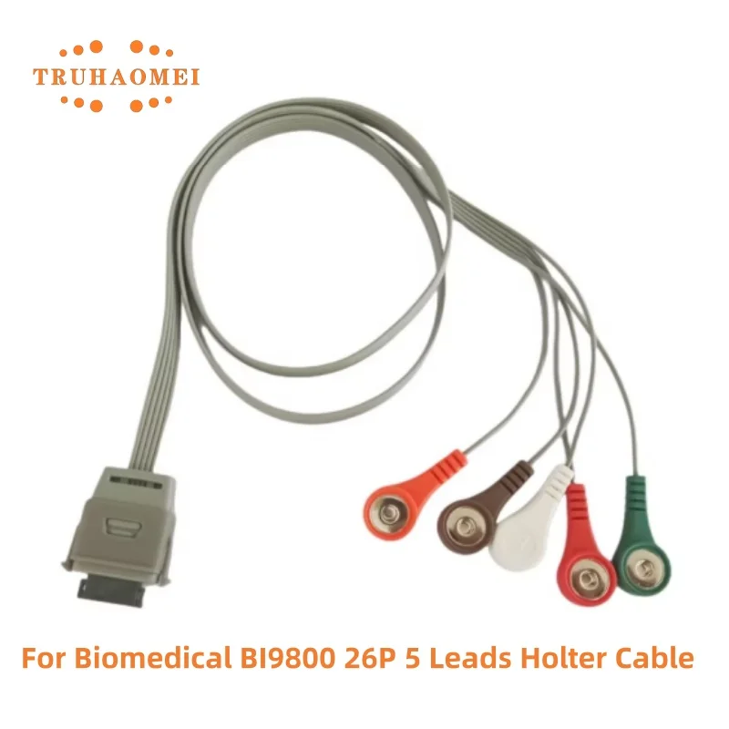 26 Pin Holter ECG Cable 5 Lead 7 Leads 12 Leadwires Snap 4.0 For Biomedical BI9800 BI6812 BI9000 BI6813 BI6612
26 Pin Holter ECG Cable 5 Lead 7 Leads 12 Leadwires Snap 4.0 For Biomedical BI9800 BI6812 BI9000 BI6813 BI6612