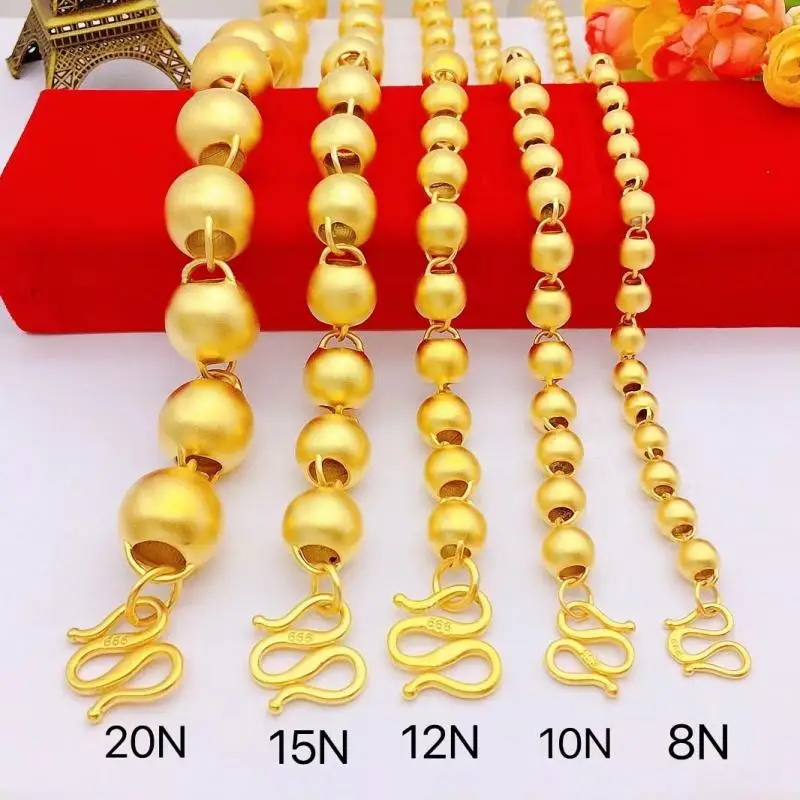 HOYON real gold 24k color original frosted bead necklace for men classic matte necklace wedding jewelry gift for boyfriend
HOYON real gold 24k color original frosted bead necklace for men classic matte necklace wedding jewelry gift for boyfriend