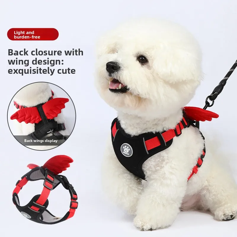 No Pull Angel Wing Dog Harness, Adjustable Soft Vest Harness for Small Dogs Teddy Puppy, Breathable Cute Pet Walking Harness
No Pull Angel Wing Dog Harness, Adjustable Soft Vest Harness for Small Dogs Teddy Puppy, Breathable Cute Pet Walking Harness