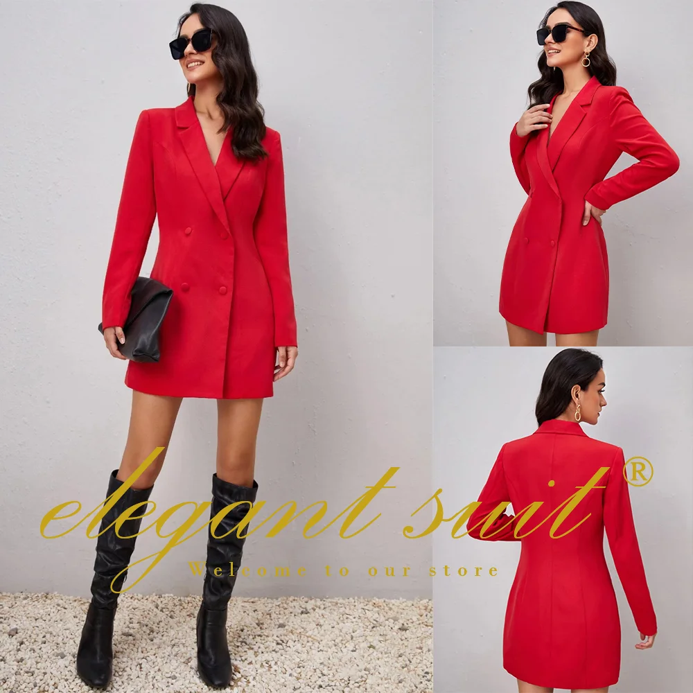 Women's Red Double Breasted Blazer - Suitable for Prom Party Lapel Stylish Elegant Women's Custom Suit
Women's Red Double Breasted Blazer - Suitable for Prom Party Lapel Stylish Elegant Women's Custom Suit