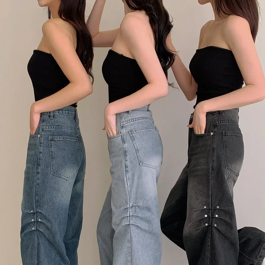 Spring 2026 Chic Vintage Blue Pure Color Drapey Straight Leg Pleated Floor-Length Denim Pants Casual High Waist Long Trousers
Spring 2026 Chic Vintage Blue Pure Color Drapey Straight Leg Pleated Floor-Length Denim Pants Casual High Waist Long Trousers