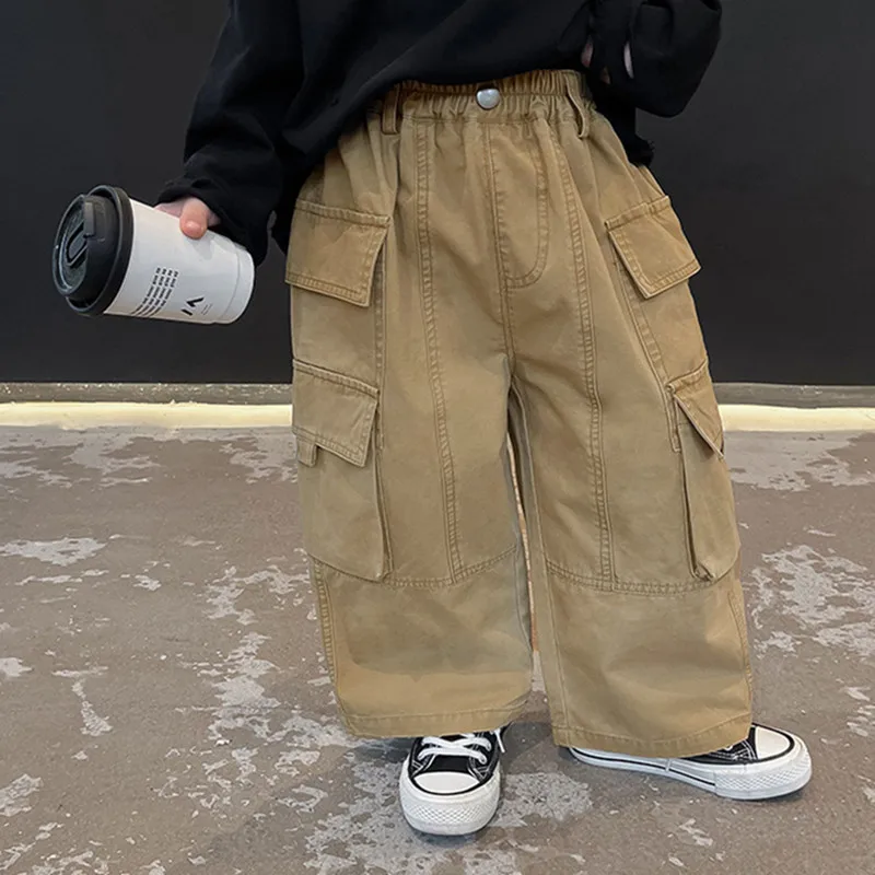 Kids Pants Solid Color Pockets Children Loose Cargo Pants Boys Soft Loose Straight Trousers
Kids Pants Solid Color Pockets Children Loose Cargo Pants Boys Soft Loose Straight Trousers