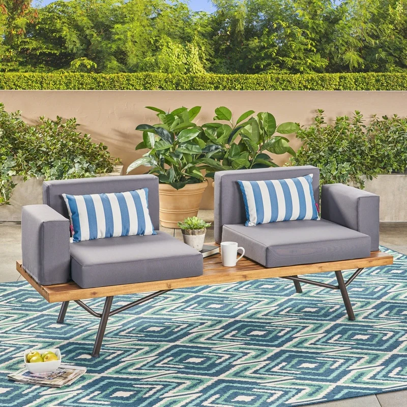 Acacia Wood 2-Seater Garden Sofa with Metal Legs
Acacia Wood 2-Seater Garden Sofa with Metal Legs
