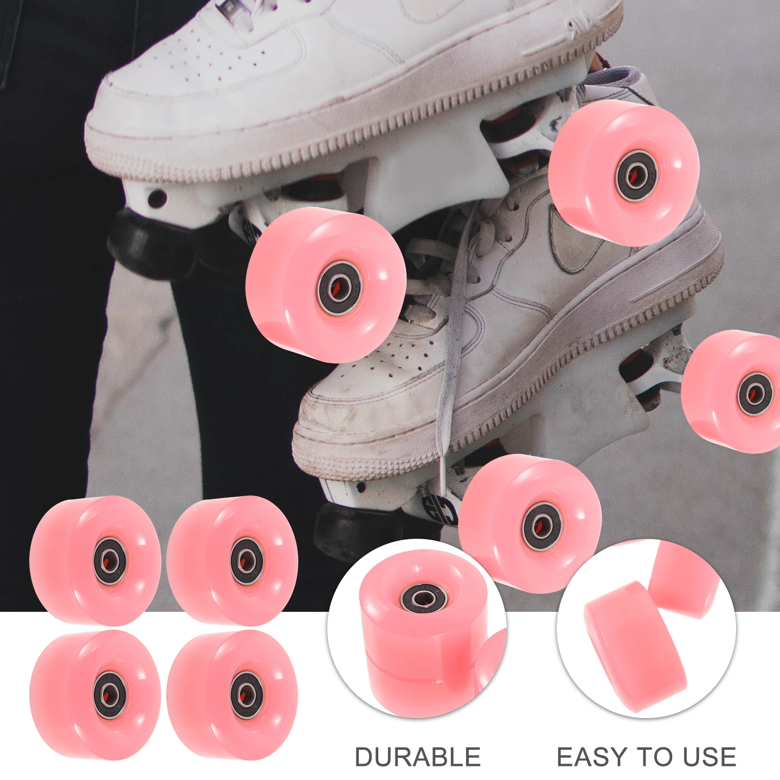 4 Pcs Roller Skate Wheels PU Metal Material Skating Accessory Replacement Parts Double Row Skates Skateboard
4 Pcs Roller Skate Wheels PU Metal Material Skating Accessory Replacement Parts Double Row Skates Skateboard
