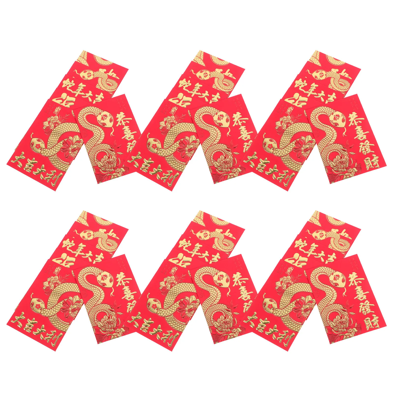 36Pcs Chinese Lunar New Year Red Envelopes Snake Year 2025 Red Packets Traditional Paper Envelopes Auspicious Design Happiness
36Pcs Chinese Lunar New Year Red Envelopes Snake Year 2025 Red Packets Traditional Paper Envelopes Auspicious Design Happiness