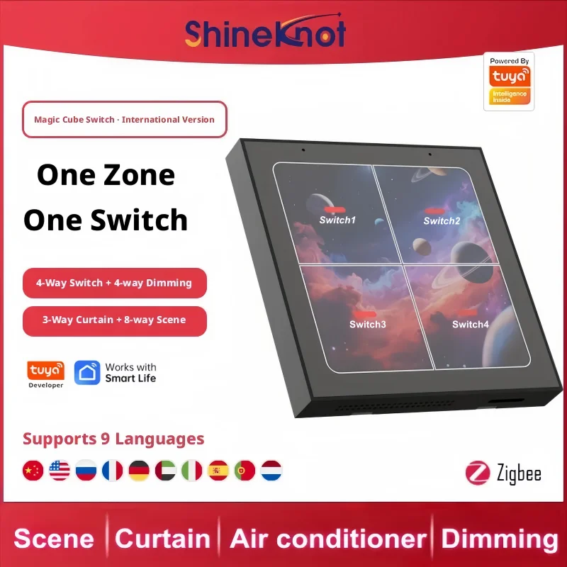 Tuya Smart Multi-functional Wall Switch 4-inch Central Control Screen 4-way Switch 4-way Dimming 3-way Curtain 8-way Scenario
Tuya Smart Multi-functional Wall Switch 4-inch Central Control Screen 4-way Switch 4-way Dimming 3-way Curtain 8-way Scenario
