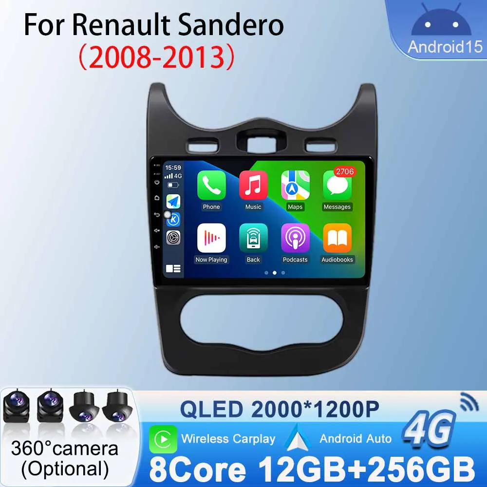 Stereo for Renault Sander 2008- 2013 Car Radio Multimedia Video Player Wireless Carplay Android Auto Navigation GPS BT Android15
Stereo for Renault Sander 2008- 2013 Car Radio Multimedia Video Player Wireless Carplay Android Auto Navigation GPS BT Android15