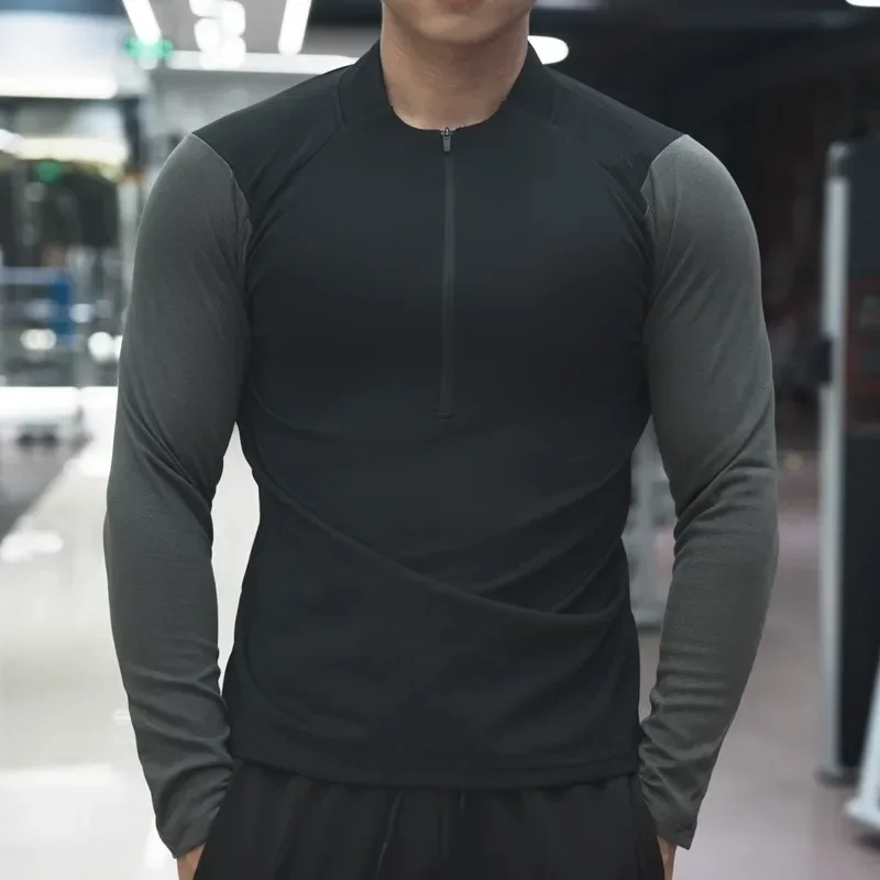 Fitness Clothing Men Sports T-Shirt Long Sleeve Autumn Slim Quick-Drying Running Training Stand Collar Sweatshirt Gym Clothes
Fitness Clothing Men Sports T-Shirt Long Sleeve Autumn Slim Quick-Drying Running Training Stand Collar Sweatshirt Gym Clothes