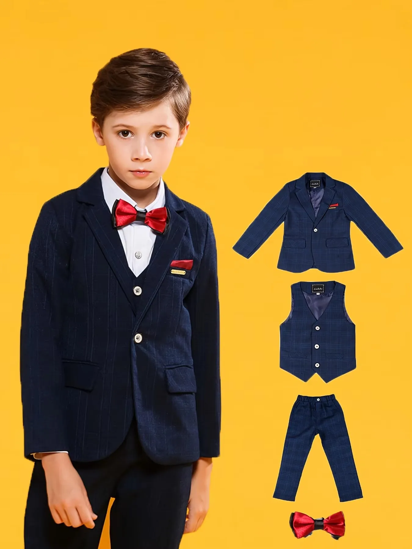 Gentleman Kids 4Pieces/Set Jacket Vest Pants Bowtie Photography Suit Children Birthday Wedding Performance Dress Boys Blazer
Gentleman Kids 4Pieces/Set Jacket Vest Pants Bowtie Photography Suit Children Birthday Wedding Performance Dress Boys Blazer