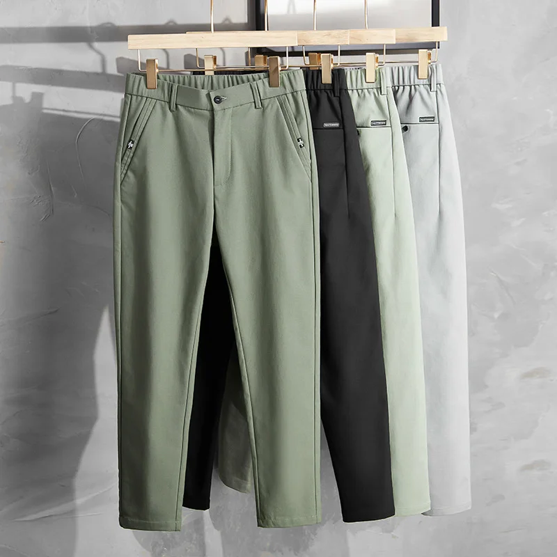 ICE Silk Thin Summer Pants Mens Stretch Kore Men Fashion Clothing Casual Slim Fit Elastic Waist Business Black Trousers For Male
ICE Silk Thin Summer Pants Mens Stretch Kore Men Fashion Clothing Casual Slim Fit Elastic Waist Business Black Trousers For Male