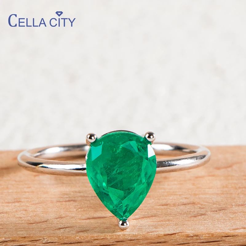 Cellacity Luxury women emerald Gemstone Ring For Women silver 925 jewelry water drop shape green color wedding fine jewerly gift
Cellacity Luxury women emerald Gemstone Ring For Women silver 925 jewelry water drop shape green color wedding fine jewerly gift