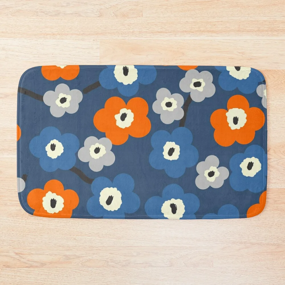 Iconic Modern Scandinavian Floral Pattern in Blue and Orange Bath Mat Carpet In The Bathroom Kitchen Mat
Iconic Modern Scandinavian Floral Pattern in Blue and Orange Bath Mat Carpet In The Bathroom Kitchen Mat