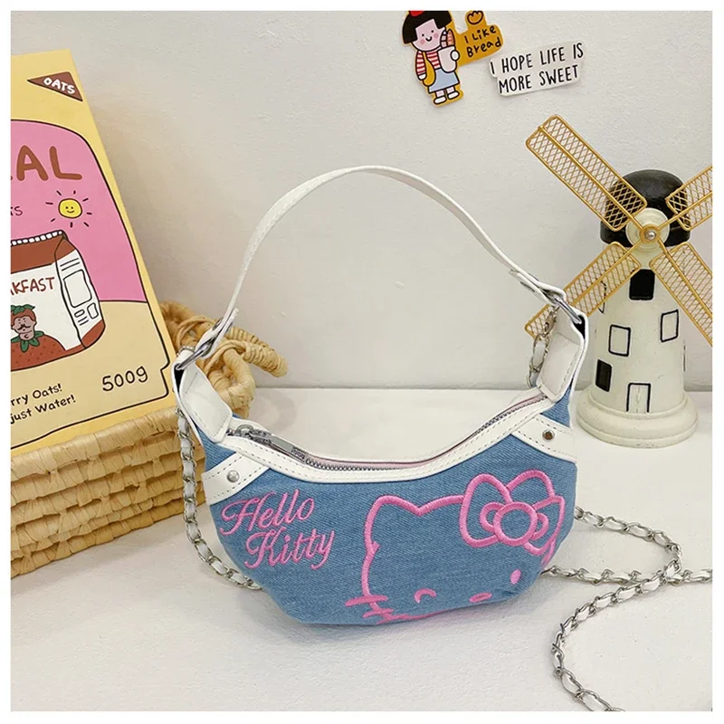 Sanrio Hello Kitty Shoulder Bag Cute Cartoon Fashion Messenger Bag Portable Large Capacity Denim Bag Women Holiday Gifts
Sanrio Hello Kitty Shoulder Bag Cute Cartoon Fashion Messenger Bag Portable Large Capacity Denim Bag Women Holiday Gifts