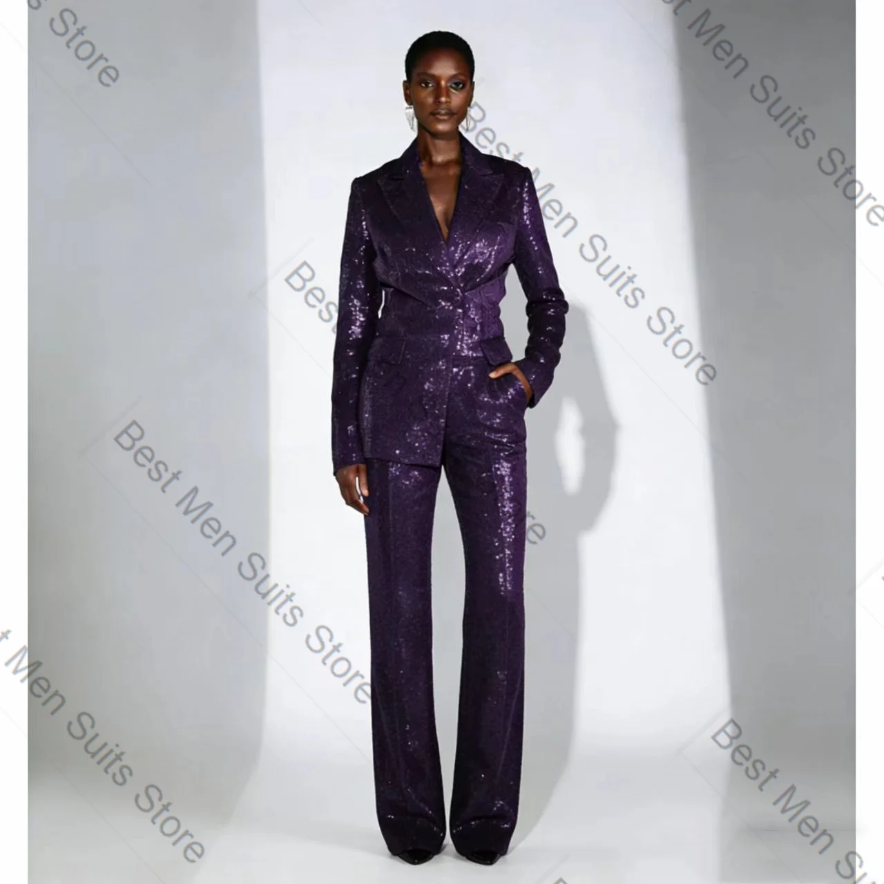Purple Sequins Women Suit Set 2 Pcs Blazer+Pants Trousers Luxury Formal Office Jacket Customized Wedding Tuxedo Guest Coat
Purple Sequins Women Suit Set 2 Pcs Blazer+Pants Trousers Luxury Formal Office Jacket Customized Wedding Tuxedo Guest Coat