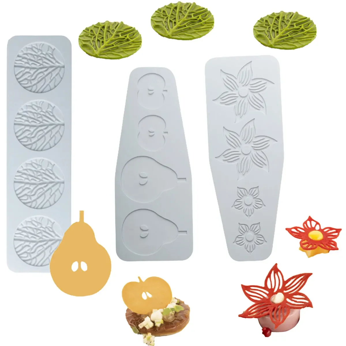 Texture Exquisite Leaf Silicone Cuisine Mold Flower Lace Pad Chocolate Candy Biscuit Baking Mould Apple Pear Ice Tray Cake Decor
Texture Exquisite Leaf Silicone Cuisine Mold Flower Lace Pad Chocolate Candy Biscuit Baking Mould Apple Pear Ice Tray Cake Decor