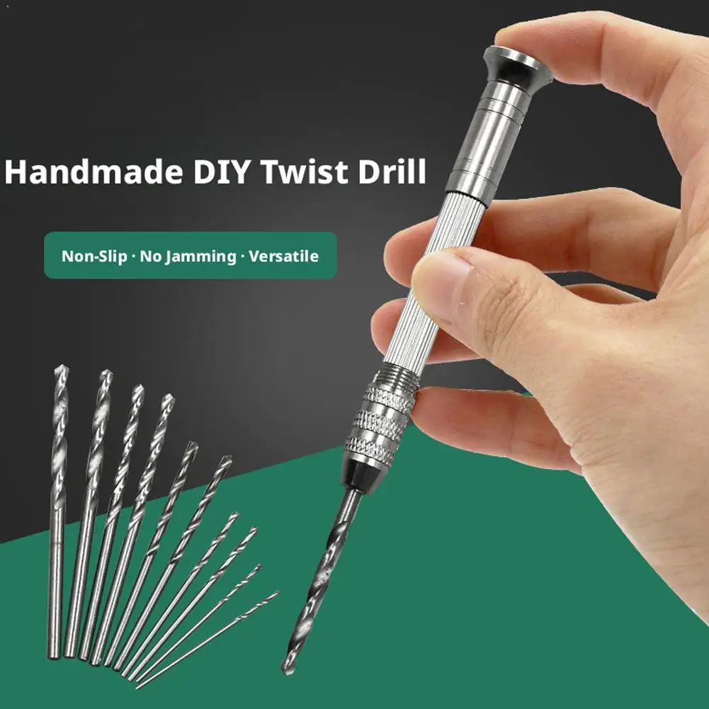 10Pcs Mini Hand Twist Drill Set With Black Handle Woodworking Rotary Tool For Drilling Wood Holes Tool Accessories
10Pcs Mini Hand Twist Drill Set With Black Handle Woodworking Rotary Tool For Drilling Wood Holes Tool Accessories