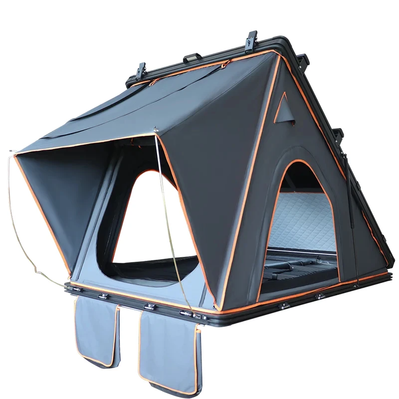 High Quality Camping Triangle Aluminum Clamshell Rooftop Tent with Hard Shell and Solar Panel
High Quality Camping Triangle Aluminum Clamshell Rooftop Tent with Hard Shell and Solar Panel