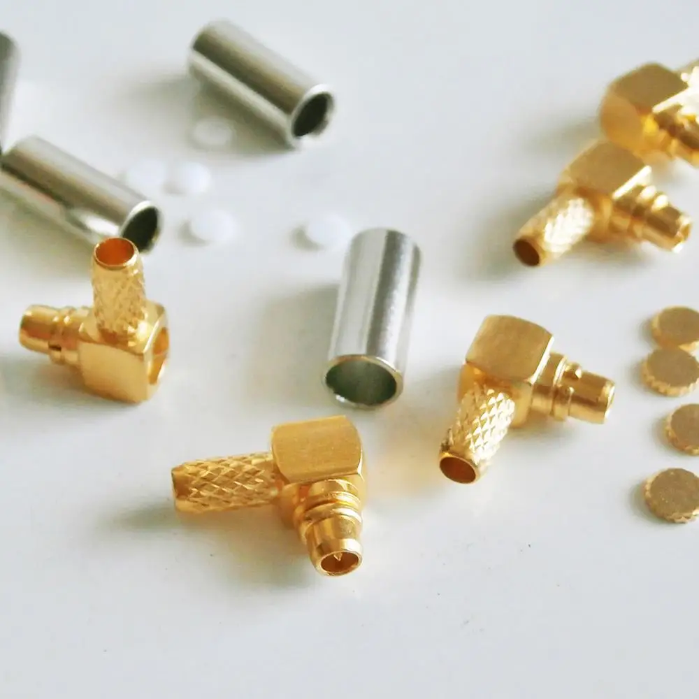 MMCX Male 90 Degree Right Angle TYPE L plug Crimp For RG179 LMR100 RG316 RG174 Cable Brass RF Coax Adapter PTFE
MMCX Male 90 Degree Right Angle TYPE L plug Crimp For RG179 LMR100 RG316 RG174 Cable Brass RF Coax Adapter PTFE