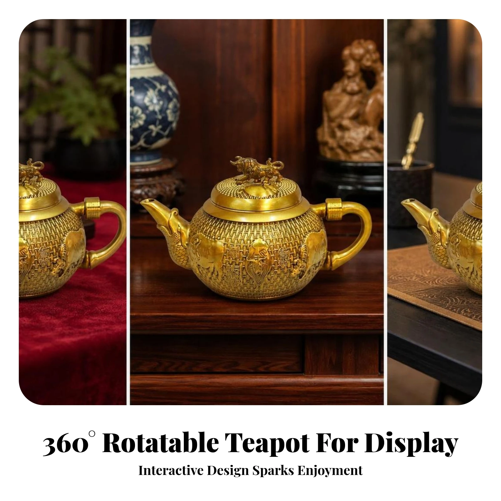 Brass Teapot Ornament Gold Teapot Figurine Brass Animal Statue Tea Pet Sculpture Lid Topper Decorative Collectible
Brass Teapot Ornament Gold Teapot Figurine Brass Animal Statue Tea Pet Sculpture Lid Topper Decorative Collectible