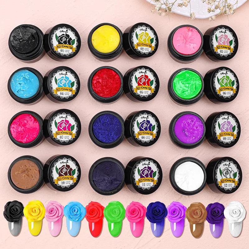 12 Colors Non Sticky Soak Off Sculpture Gel Kit with Pen for 3D 4D Nail Art Firm Texture Carving and Sculpting Gel DIY Manicure
12 Colors Non Sticky Soak Off Sculpture Gel Kit with Pen for 3D 4D Nail Art Firm Texture Carving and Sculpting Gel DIY Manicure