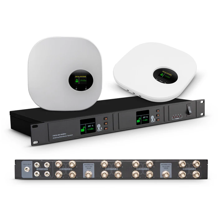 Microphone Antenna Distribution System Wireless with Power Supply and Signal Boost Made of Durable Metal
Microphone Antenna Distribution System Wireless with Power Supply and Signal Boost Made of Durable Metal