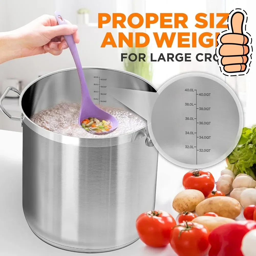 НОВАЯ кастрюля для посуды из нержавеющей стали, 40-литровая сверхмощная индукционная кастрюля для супа с крышкой из нержавеющей стали и прочной заклепанной ручкой
НОВАЯ кастрюля для посуды из нержавеющей стали, 40-литровая сверхмощная индукционная кастрюля для супа с крышкой из нержавеющей стали и прочной заклепанной ручкой