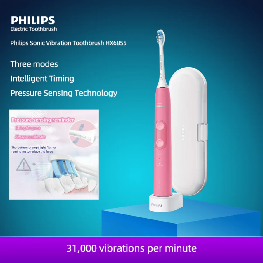 Philips HX6855 Electric Toothbrush Adult Sonic Vibration Rechargeable Toothbrush(with Toothbrush Box)
Philips HX6855 Electric Toothbrush Adult Sonic Vibration Rechargeable Toothbrush(with Toothbrush Box)