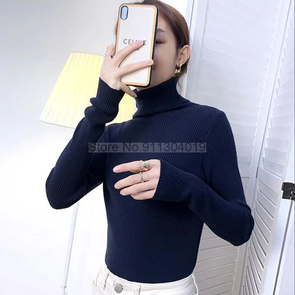 Turtleneck Sweater Autumn Women Pullover Long Sleeve Elastic Clothes Korean Simple Basic Jumper Pull Femme Solid Color Tops
Turtleneck Sweater Autumn Women Pullover Long Sleeve Elastic Clothes Korean Simple Basic Jumper Pull Femme Solid Color Tops