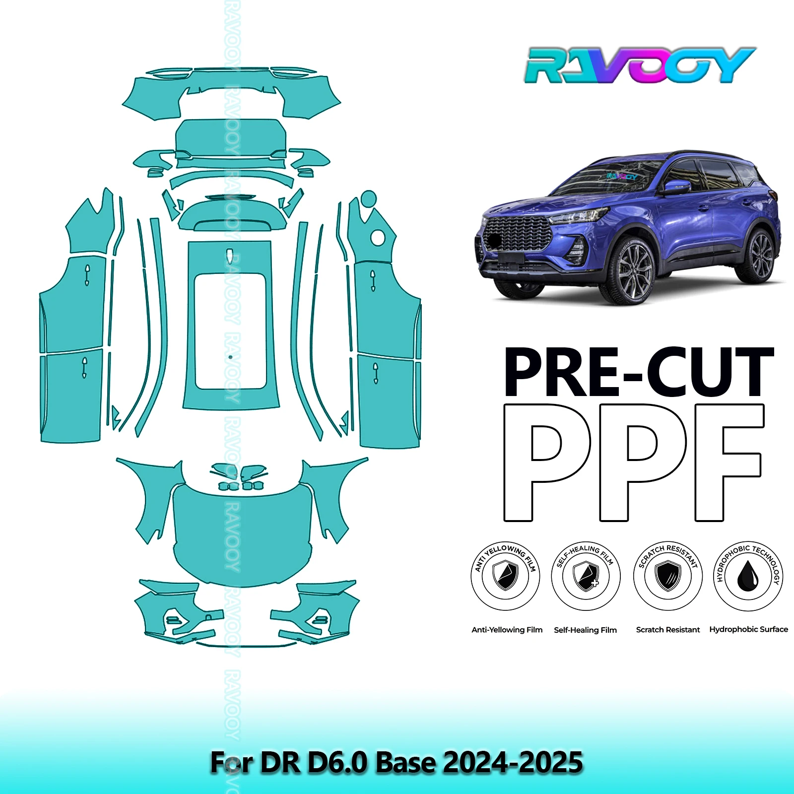 Full Vehicle Clear Bra Precut PPF Paint Protection Film For DR D6.0 Base 2024-2025
Full Vehicle Clear Bra Precut PPF Paint Protection Film For DR D6.0 Base 2024-2025