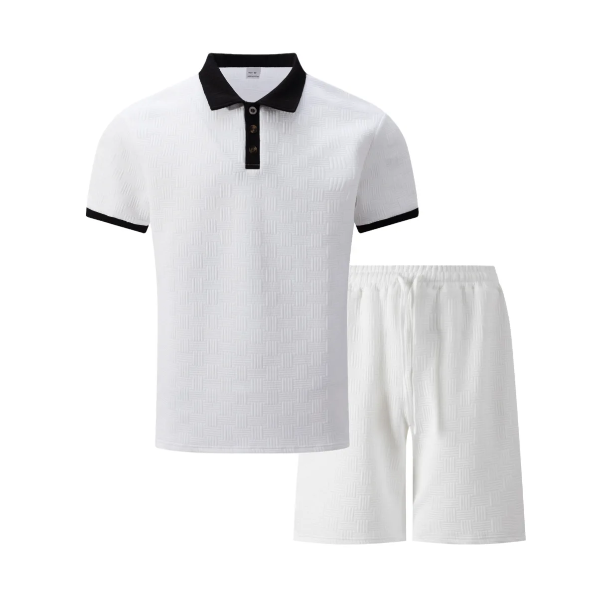 Fashion European American Men Summer Jacquard Lapel Polo Shirt Color Block Short Sleeve Tee Shorts Casual Daily Two Piece Suit
Fashion European American Men Summer Jacquard Lapel Polo Shirt Color Block Short Sleeve Tee Shorts Casual Daily Two Piece Suit