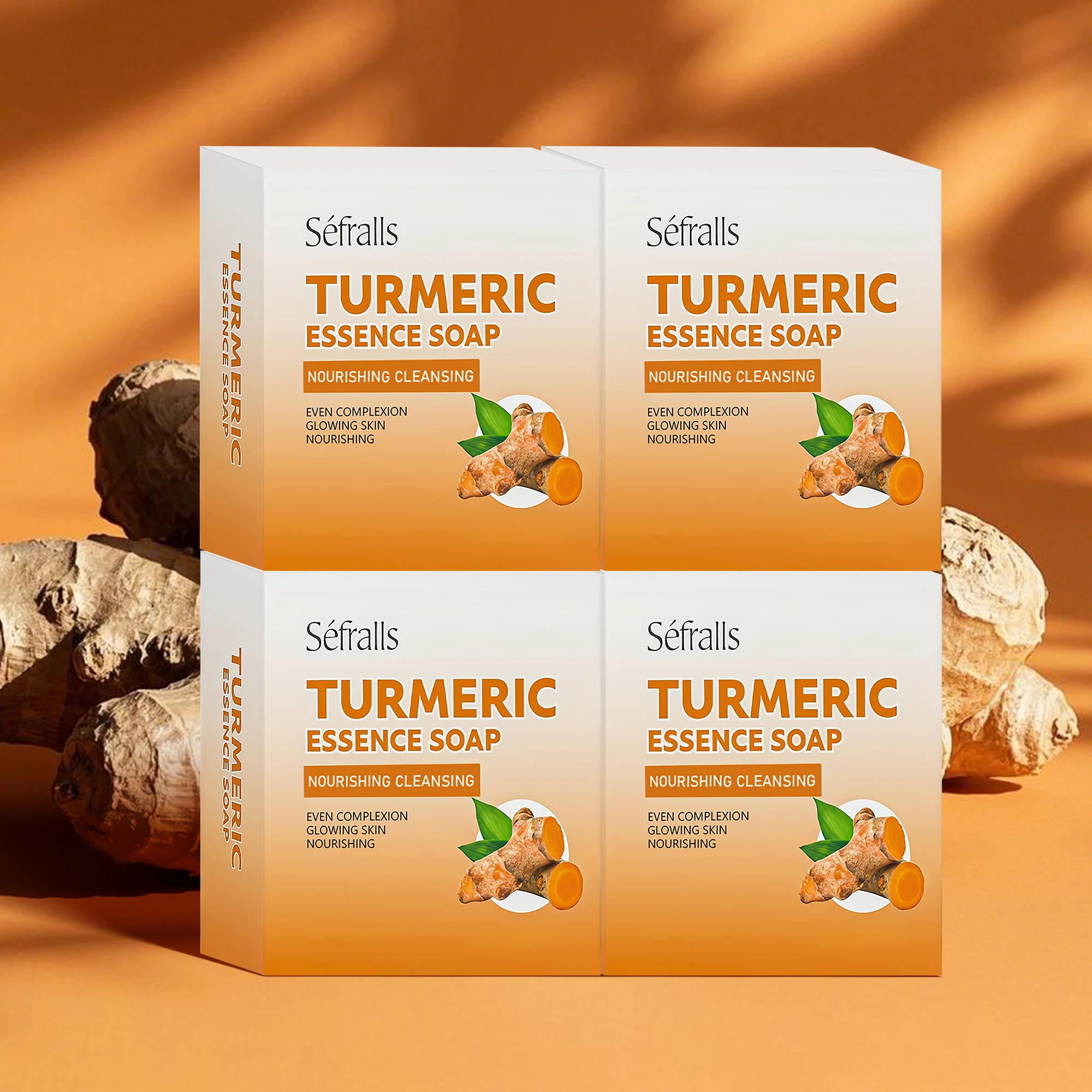 Séfralls Turmeric Handmade Soap 100g*4 PCS Turmeric soap, essential oil handmade soap, handmade, turmeric aroma
Séfralls Turmeric Handmade Soap 100g*4 PCS Turmeric soap, essential oil handmade soap, handmade, turmeric aroma