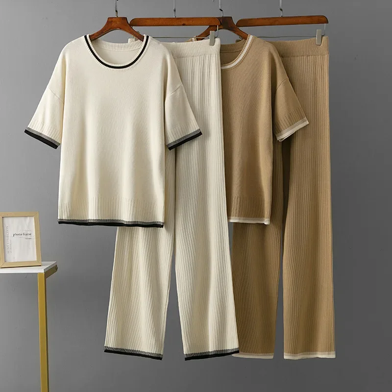 Casual Loose Tracksuit Women 2-Piece Set Summer Woman's Sets Short Sleeve Split T-shirt Wide Leg Pant Matching Sets for Women
Casual Loose Tracksuit Women 2-Piece Set Summer Woman's Sets Short Sleeve Split T-shirt Wide Leg Pant Matching Sets for Women