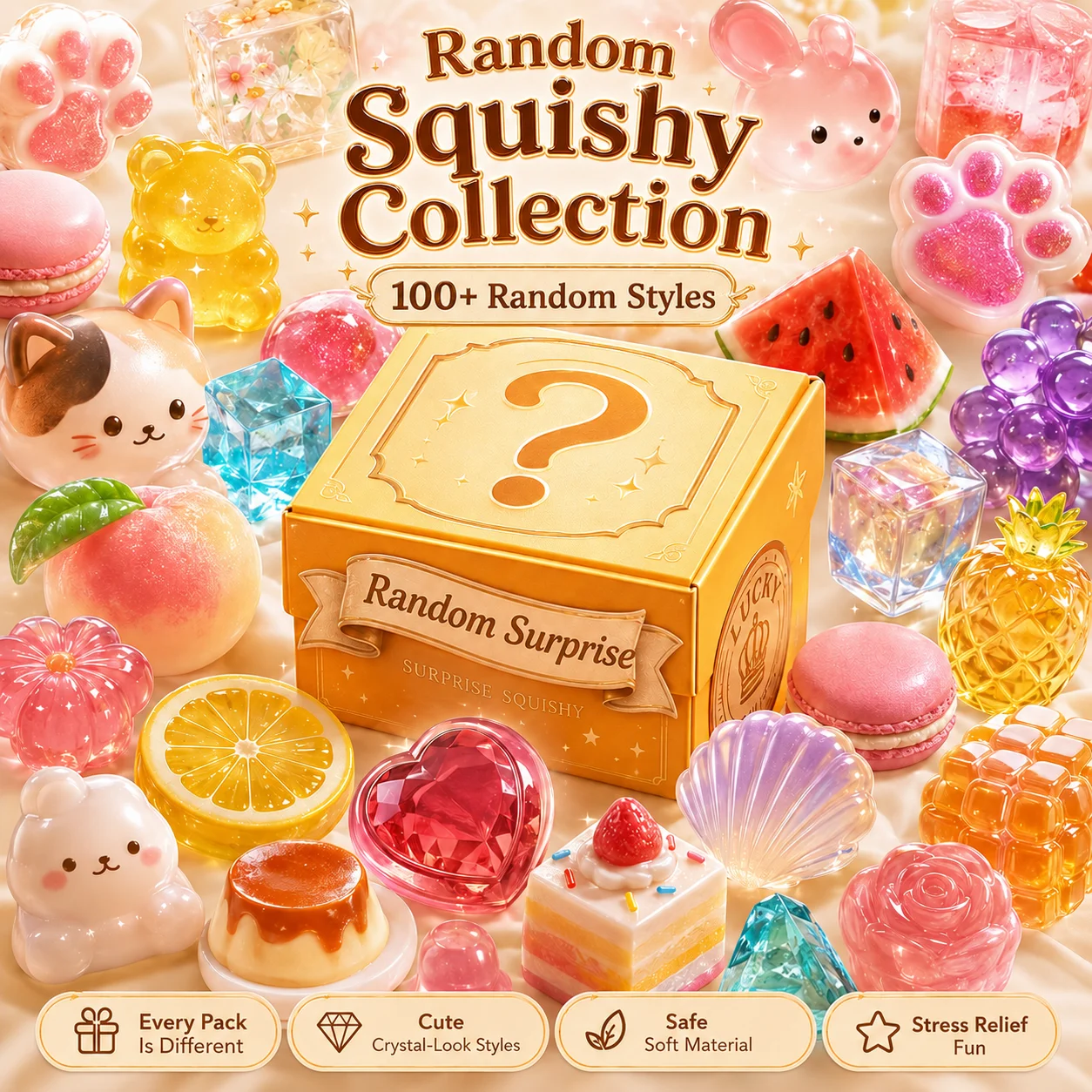 Hot Blind Box Mystery Kawaii Cat Paw Mochi Squishy, Simulated Food Fidget Toy, Cute Squeeze Foot Toy Antistress Stress-Relief
Hot Blind Box Mystery Kawaii Cat Paw Mochi Squishy, Simulated Food Fidget Toy, Cute Squeeze Foot Toy Antistress Stress-Relief