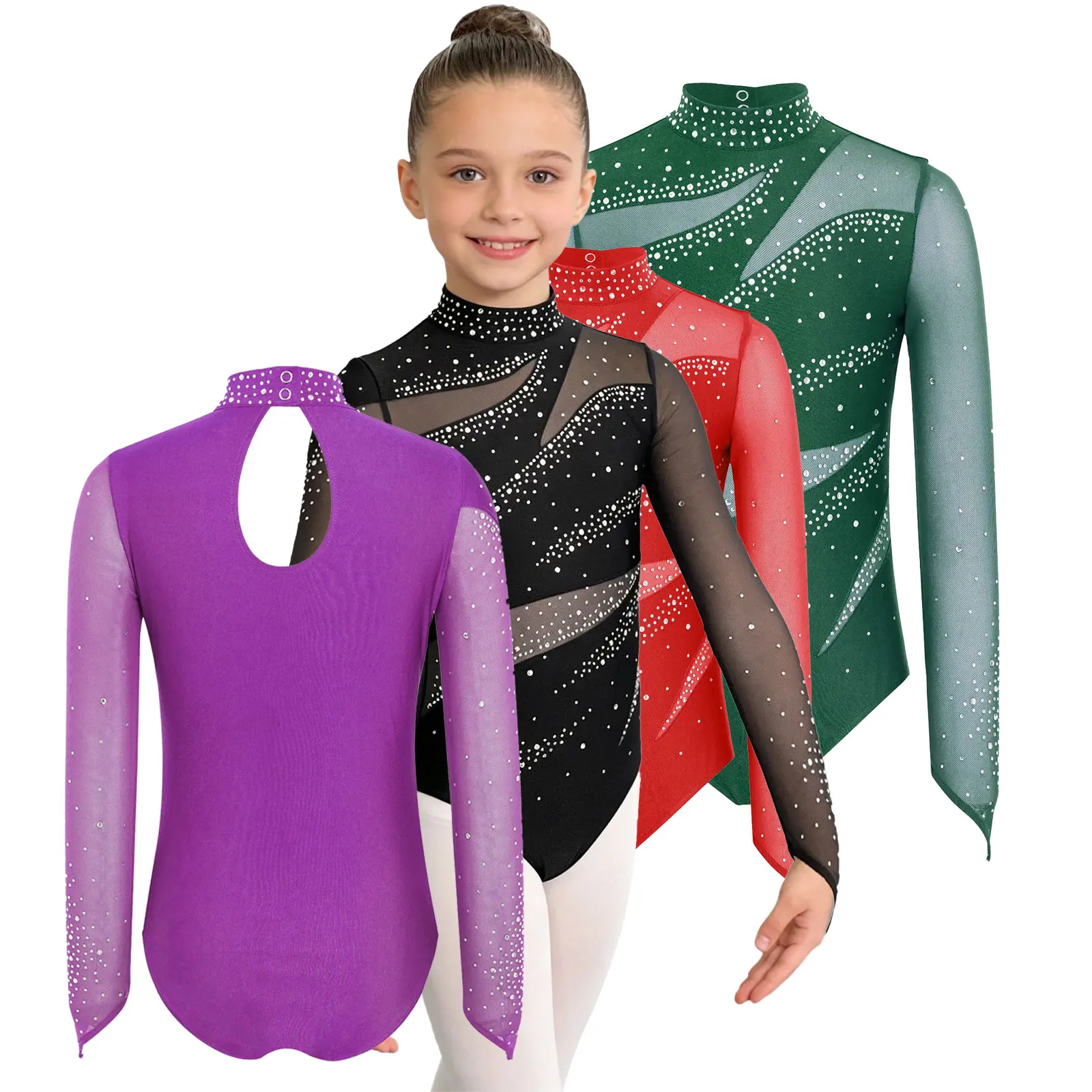 Kids Girls Gymnastics Artistic Figure Skating Ballet Jersey Costume Sparkly Rhinestone Leotards Jumpsuit Dance Performance Wear
Kids Girls Gymnastics Artistic Figure Skating Ballet Jersey Costume Sparkly Rhinestone Leotards Jumpsuit Dance Performance Wear